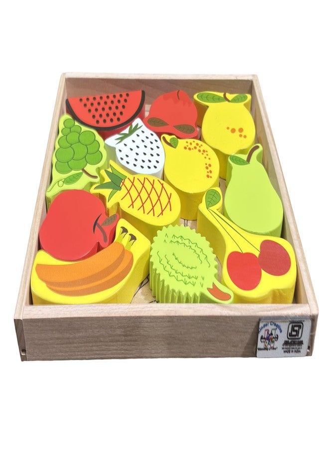 Kinder Creative 3D Fruits Stacking Puzzle, Chunky Stacking Wild Animals Puzzle,Geometrical Column Blocks for Toddlers, Educational Puzzle and Toys for Kids Pack of 3 - Image 2